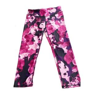 Fabletic Artsy Floral Cropped Workout Gym Athletic Athleisure Pants Size M